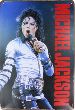 T-Bek Dekoratif Vintage Metal Pano Michale Jackson 20x30 - Image 1