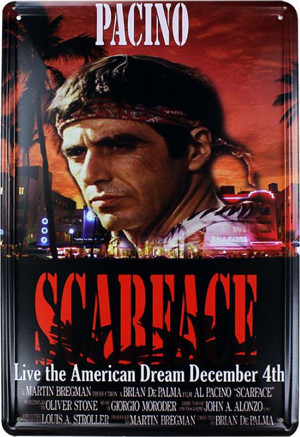 Dekoratif Vintage Metal Pano Scarface 20x30 - Image 1
