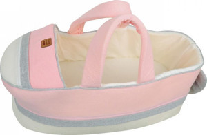 Sema Baby Portbebe Yenidoğan Bebek Yatağı - Ekru/Pembe - Image 1