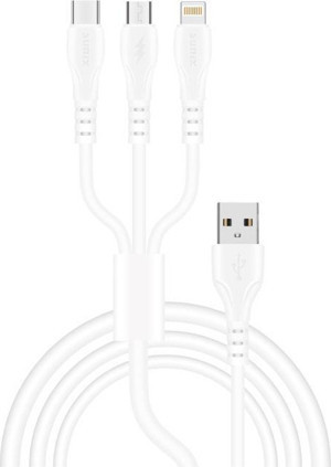 Sunix 3.1A 3in1 Type-C / Micro / Lightning Şarj ve Data Kablosu 1 Metre SC-63 - Image 1