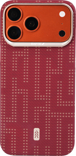 Raptic İphone 17 Pro Max Uyumlu Kılıf M-Safe Şarj Özellikli Aramid Skin Serisi Kapak Kırmızı - Image 1