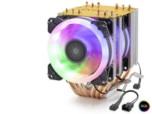 pilelistore Cpu İşlemci Kule Tipi Soğutucu 600 Serisi Çift Fanlı 6 Bakır Borulu Rgb ND2606 - Image 1