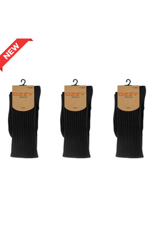 3’lü Kışlık Kadın Yünlü Uyku Çorabı Soft Touch Siyah Renk Isı Tutucu Çorap - Image 1