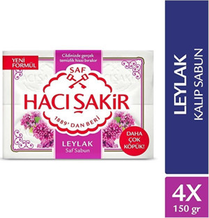 Hacı Şakir Marka: Haci Sakir Leylak Saf Kalıp Sabun 4X150 Gr Kategori: El Sabunu - Image 1