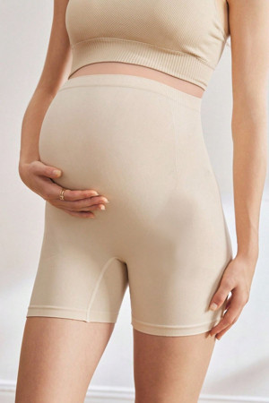 Mistirik Carano Model Rahat Kumaş Bel Toparlayıcı Hamile Şort Ten Renk - Image 1