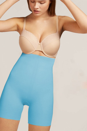 Mistirik Porfy Model Etkili Lazer Kesim Paçalı Iz Yapmaz Şort Korse Mavi Renk - Image 1