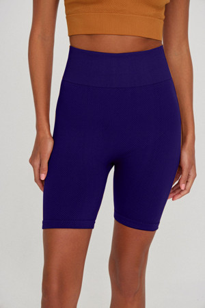 Mistirik Felolin Model Fitilli Örme Model Seamless Sporcu Şortu Lacivert Renk - Image 1