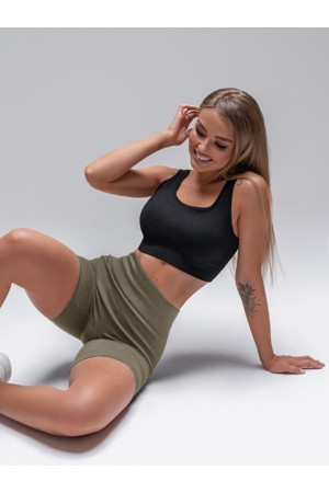 Mistirik Dublin Model Biker Örme Kumaş Seamless Model Fitilli Şort Camel Renk - Image 1