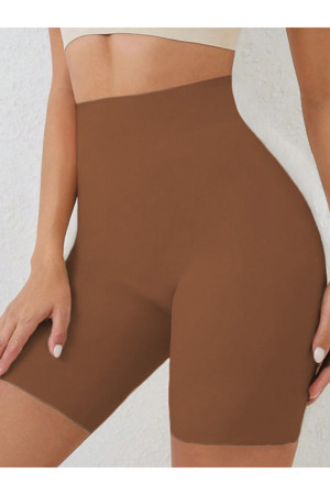 Mistirik Porfy Model Dikişsiz Toparlayıcı Ve Sıkılaştırıcı Lazer Kesim Kısa Tayt Şort Kahve Renk - Image 1