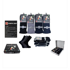 ŞİRİN 8100 ERKEK BAMBU ASORTİ DİKİŞSİZ DİYABETİK ŞEKER ÇORAP 12 ADET - Image 1