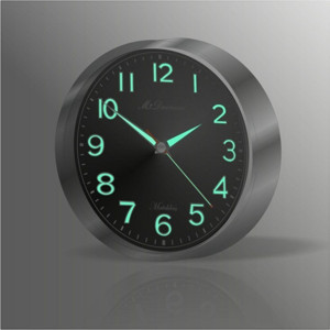 M3Decorium Metalik Çerçeveli Gece Görünen Işıldayan Fosforlu Duvar Saati - Image 1