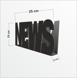 M3Decorium Siyah News Yazılı Gazetelik Dergilik Broşürlük İnsört Standı - Image 1