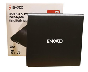 Enkado Ekd-Udvd120 Type-C - Usb 3.0 Dvd-R-Cd-R-Rw- Dvd-Rw Ultra Slim Harici Optik Yazıcı Siyah - Image 1