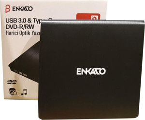 Enkado Ekd-Udvd120 Type-C - Usb 3.0 Dvd-R-Cd-R-Rw- Dvd-Rw Ultra Slim Harici Optik Yazıcı Siyah - Image 1