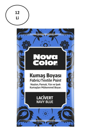 Melfshop Nova Color Toz Kumaş Boyası Lacivert 12 Gr Nc-909 12'Li - Image 1