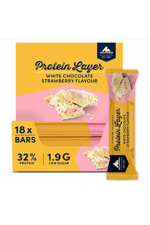 Multipower Protein Layer 50 Gr 18 Adet Beyaz Çikolara Çilek Aromalı - Image 1