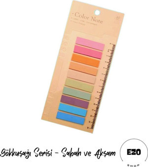 Ezoshop Post-it Sticky Notes Şeffaf Renkli Yapışkan Not Defteri Etiketi Yer Imleri 200 Yaprak Sabah Akşam - Image 1