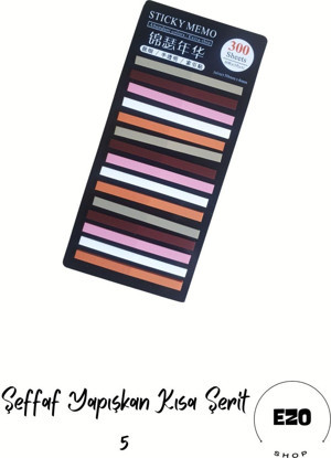 Ezoshop Post-it Sticky Notes Şeffaf Renkli Yapışkan Postit Not Kağıdı Etiketi Kısa Şerit 5 - Image 1