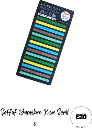 Ezoshop Post-it Sticky Notes Şeffaf Renkli Yapışkan Postit Not Kağıdı Etiketi Kısa Şerit 6 - Image 1