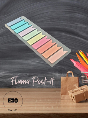 Ezoshop Şeffaf Renkli Postit Flama Post it Yapışkan Not Kağıdı Etiket Kitap Ayraç - Image 1