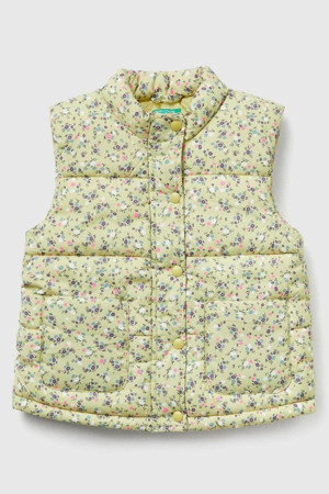 United Colors Of Benetton Kız Bebek 2V3Ygj00O-25K Desenli Yelek Sarı - Image 1