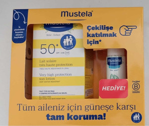 Mustela Spf50+ Çok Yüksek Koruma Faktörlü Güneş Losyonu 100Ml + Hydrabebe Vücut Losyonu 50Ml - Image 1