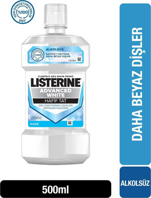 Listerine Advanced White Hafif Tat Ağiz Bakim Suyu 500 Ml - Image 1
