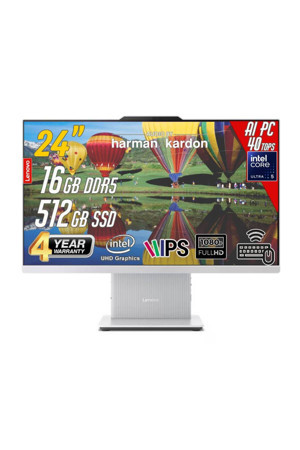 Lenovo Ideacentre 24Ill11 Intel Core U5-226V 16Gb 512Gb 24 Fhd Freedos Beyaz Aı-Powered Aıo Bilgisayar - Image 1