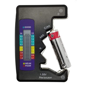 Evrensel Dijital Pil Test Cihazı – AA, AAA, C, D, N, 9V ve Düğme Pil Uyumlu Mini Pil Kapasite & Seviye Ölçer (2818) - Image 1