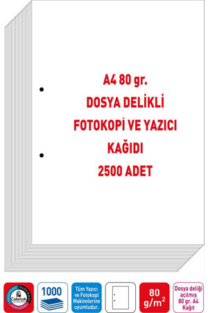 Eser Matbaa Dosya Delikli A4 Fotokopi Kağıdı 80 Gr. Navigator Marka 2500 Adet (5 Pk. A4) - Image 1