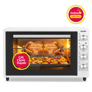 7062 Beyaz 70 LT Turbo Fan Piliç Çevirme Mini/Midi Fırın - Multi Fonksiyon, Yoğurt Yapma, Buz Çözme & Çift Cam - Image 1