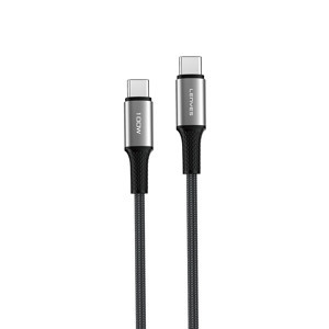 Lenyes Lc562 Type-C To Type-C Pd Örgü Tasarımlı Hızlı Şarj Özellikli Data Şarj Kablosu 100W 2M Siyah - Image 1
