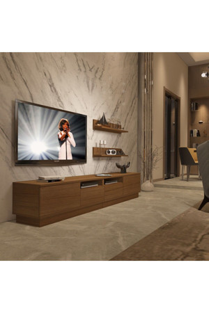 Trendstyle 220rs Slm Tv Ünitesi Tv Sehpası - Naturel Ceviz - Image 1