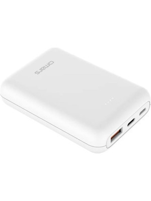 Omars 10000 mAh PD 20W Mini Powerbank Çift Çıkışlı Type-C & USB-A Beyaz - Image 1