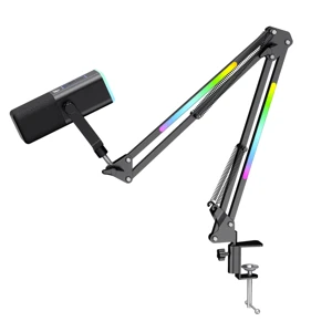 Havit Gamenote GK71 Pro RGB Yayıncı Mikrofonu, 24-Bit, 192kHz, XLR & Type-C, Stantlı - Siyah - Image 1