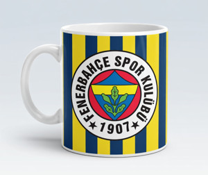 Çubuklu Taraftar Kupası Ay Yıldızlı Tasarım Fenerbahçe Spor Futbol Kupa Bardak FB 1907 Bardağı Fenerli - Image 1