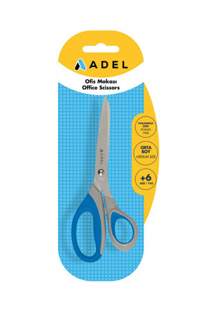 Ofis Makası Orta Boy,Paslanmaz Çelik Bıçaklı, Ergonomik Saplı, Blister Ambalaj - Image 1