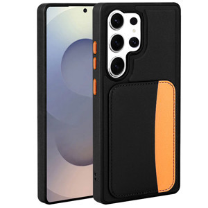 Maks Technology Galaxy S25 Ultra Kılıf Kartlıklı MKST X-Kart Silikon Kapak - Siyah - Image 1