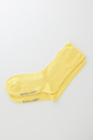 Kadın Sarı Renkli Lastiksiz Modal Kumaş İnce Soket Çorap - Image 1