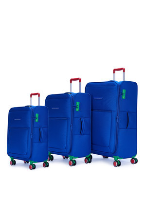 United Colors of Benetton Benetton 3'lü Valiz Seti Lüx Kumaş Valiz Mavi Bnt2800 - Image 1