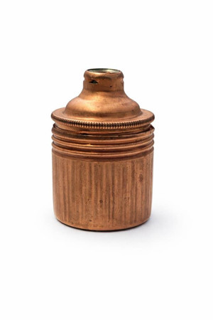 Şahnet E27 Metal Dişli Bakır Duy - Porselen İç Yapılı Dekoratif Metal Vintage Lamba Duyu   - Image 1