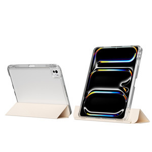 Maks Technology iPad Pro 13 2025 M5 Kılıf Magnetik Ayrılabilen Airbagli MKST Sliding Tablet Kılıfı - Gold - Image 1