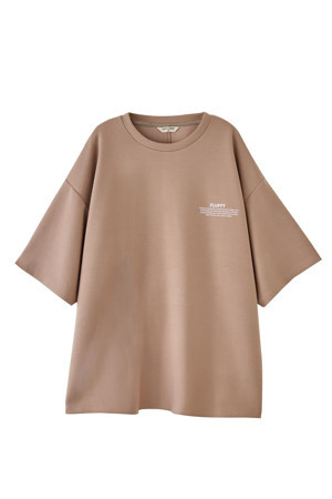 Erkek Bej Renkli Fluffy Baskılı Oversize Tişört - Image 1