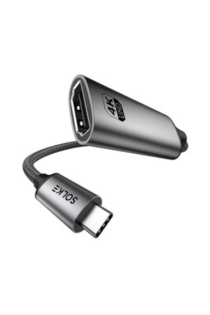 SOLKE USB-C to HDMI Adaptör 0.2 Metre 4K 60Hz Type-C to HDMI Çevirici Dönüştürücü Kablo Thunderbolt 3/4 Macbook Uyumlu - Image 1