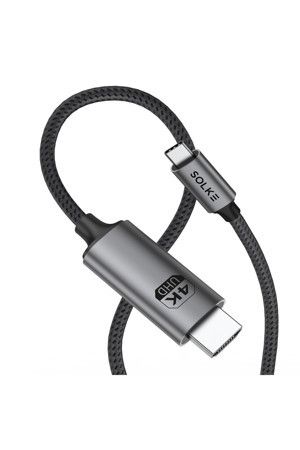 Type-C to HDMI Kablo 2 Metre 4K 60Hz 18Gbps Örgülü Alüminyum USB-C Görüntü Aktarma Kablosu - Image 1