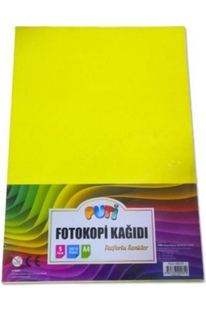 Puti A4 Fosforlu Renkli Fotokopi Kağıdı 100Lü 5 Renk - Image 1