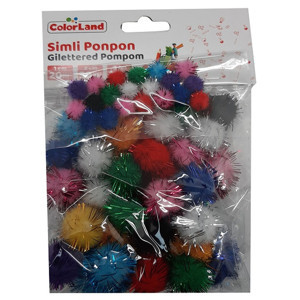 Colorland Pon Pon Simli Karışık 60 Lı COLOR-PON02 - Image 1