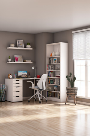 Dekorex Clm111-Beyaz 5 Çekmeceli Çalışma Masası - Image 1