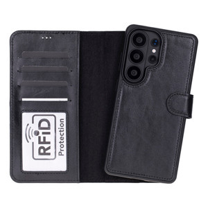 Samsung Galaxy S26 Ultra Uyumlu Manyetik Hakiki Deri Cüzdan Kılıf ,Cüzdan Taşımaya Son, Kredi Kart Yuvalı, Rfid Güvenlik - Image 1