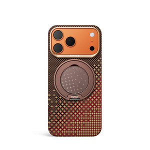 Raptic İphone 17 Pro Max Kılıf Raptic 2İn1 Bundle Kit Aramid Skin Serenity Serisi Stand Ve Kapak Kahverengi - Image 1